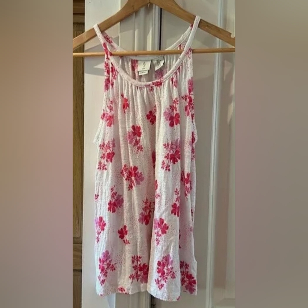 JOIE Size M Linen Floral Flowy Tank Top